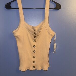 Free People Tan Tank Top M NWT